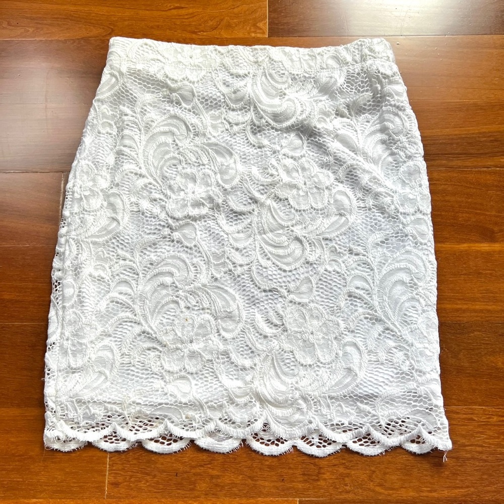 Lace White Skirt